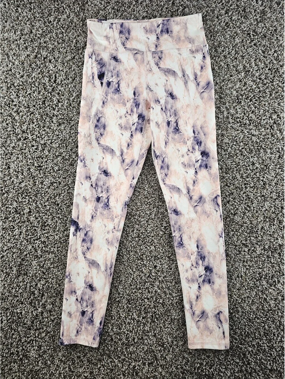 Old Navy Active Girls Sz L Powersoft High Rise Athletic Leggings Marbled Pink